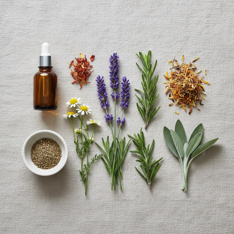 Erbe officinali e oli essenziali selezionati